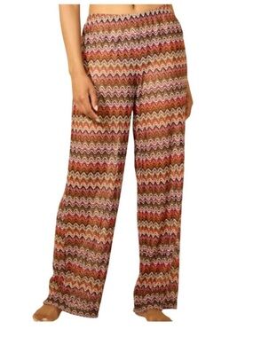 Shade & Shore Women's Wide Leg Pants Crochet Knit Zig Zag Swim Suit Cover Up